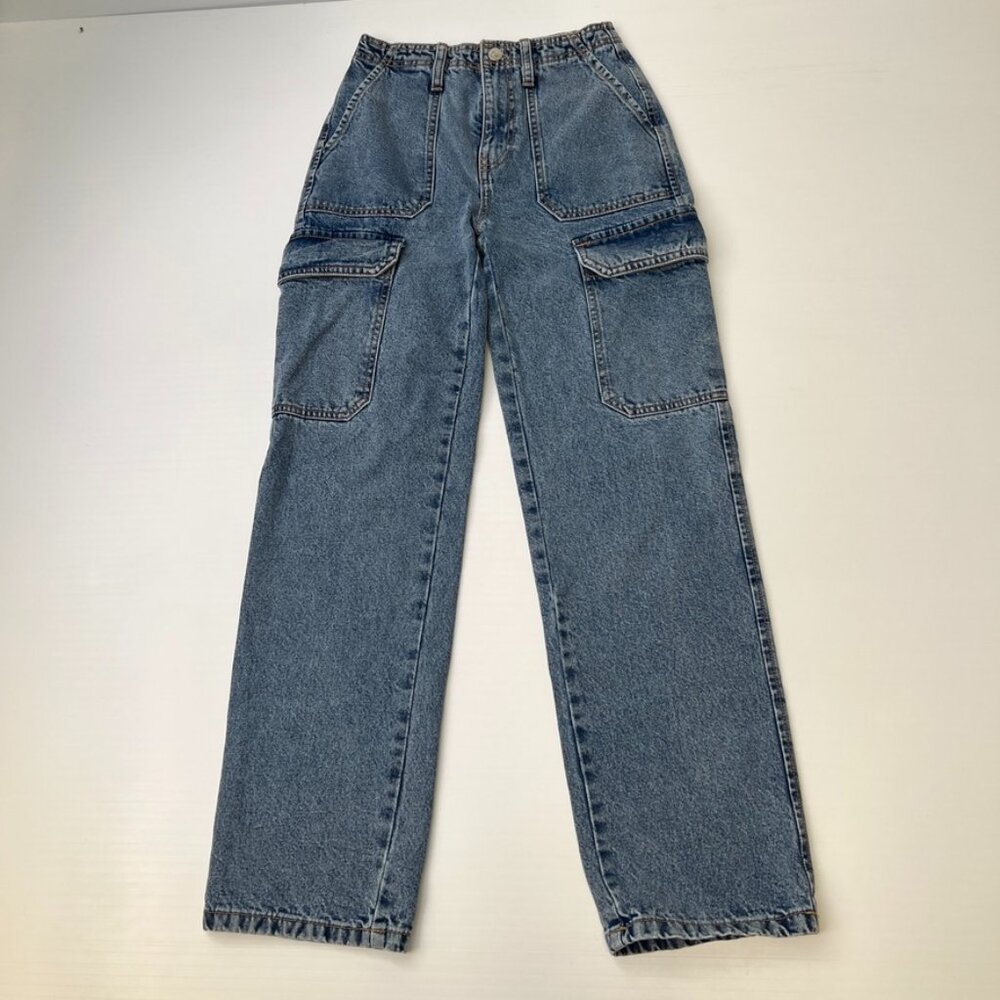 OVS Jean Women 24 Cargo High Rise 24x30 Republic Of Denim Work Party Y2K Core Ex